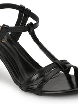 Black PU Buckle Stiletto Heels (TC-NK-010-BLK)