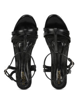 Black PU Buckle Stiletto Heels (TC-NK-010-BLK)