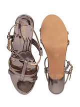 Pewter Patent Leather Buckle Stiletto Heels (TC-NK-010-PEW)