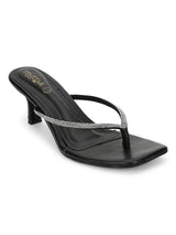 Black PU Diamanté Stiletto Heels (TC-NK-011-BLK)