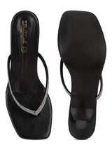 Black PU Diamanté Stiletto Heels (TC-NK-011-BLK)