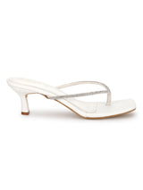 White PU Diamanté Stiletto Heels (TC-NK-011-WHT)