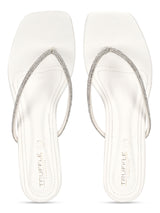 White PU Diamanté Stiletto Heels (TC-NK-011-WHT)