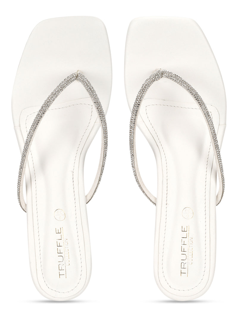 White PU Diamanté Stiletto Heels (TC-NK-011-WHT)