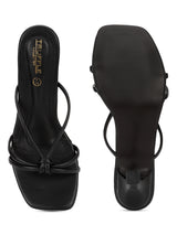 Black PU Slip-On Stiletto Heels (TC-NK-012-BLK)