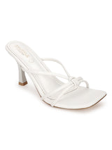 White PU Slip-On Stiletto Heels (TC-NK-012-WHT)