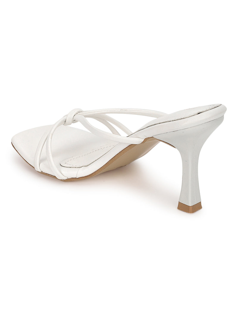 White PU Slip-On Stiletto Heels (TC-NK-012-WHT)