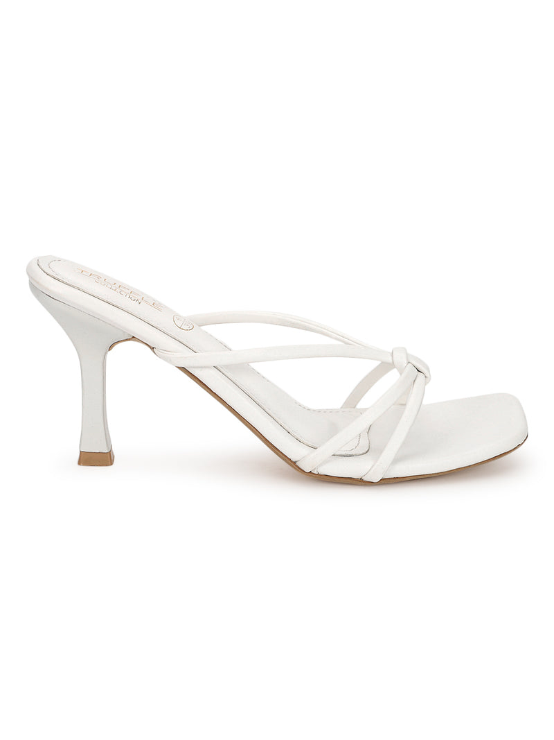 White PU Slip-On Stiletto Heels (TC-NK-012-WHT)