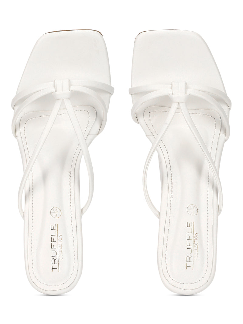 White PU Slip-On Stiletto Heels (TC-NK-012-WHT)