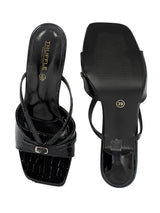 Black Patent Leather Strappy Stiletto Heel Sandals (TC-NK-015-BLKCROC)