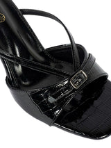 Black Patent Leather Strappy Stiletto Heel Sandals (TC-NK-015-BLKCROC)