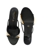 Black Synthetic Leather Strappy Stiletto Heel Sandals (TC-NK-016-BLK)