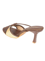 Brown Synthetic Leather Strappy Stiletto Heel Sandals (TC-NK-016-BRO)