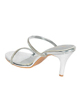 Silver Patent Leather Diamant�� Embellished Stiletto Heel Sandals (TC-NK-019-SIL)