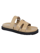 Beige Synthetic Leather Stylish Slip-On Flats (TC-OS-0301-BEIG)