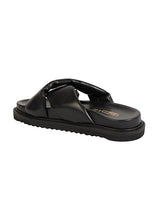 Black Synthetic Leather Crisscross Strap Slip-On Flats (TC-OS-0310-TOTBLK)