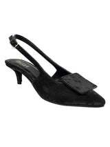Black Synthetic Leather Backstrap Pointed Toe Kitten Pumps (TC-OS-0311-BLK)