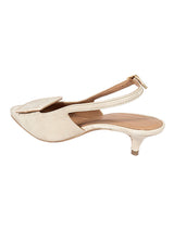 Cream Synthetic Leather Backstrap Pointed Toe Kitten Pumps (TC-OS-0311-CRM)