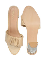 Beige Synthetic Leather Ruched Strap Open Toe Transparent Block Heel Sandals (TC-OS-0312-BEIG)