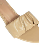 Beige Synthetic Leather Ruched Strap Open Toe Transparent Block Heel Sandals (TC-OS-0312-BEIG)