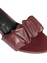 Burgundy Synthetic Leather Ruched Strap Open Toe Transparent Block Heel Sandals (TC-OS-0312-BUR)