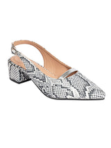 White Synthetic Leather Pointed Toe Sling Back Block Sandals (TC-OS-0315-WHT)