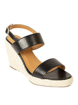 Black Synthetic Leather Jute Heel Wedges (TC-OS-0316-BLK)