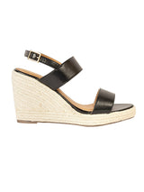 Black Synthetic Leather Jute Heel Wedges (TC-OS-0316-BLK)