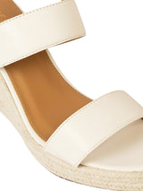 Off White Synthetic Leather Jute Heel Wedges (TC-OS-0316-OWHT)