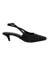 Black Synthetic Leather Backstrap Pointed Toe Kitten Pumps (TC-OS-0317-BLK)