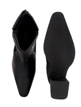Black Synthetic Leather Chelsea Solid Block Heel Ankle Boots (TC-OS-0318-BLK)