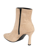 Beige Suede Leather Pointed Toe Stiletto Heel Ankle Boot (TC-OS-0319-BEIG)