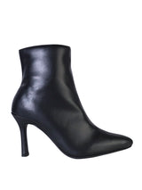 Black Synthetic Leather Pointed Toe Stiletto Heel Ankle Boot (TC-OS-0319-BLK)