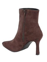 Brown Suede Leather Pointed Toe Stiletto Heel Ankle Boot (TC-OS-0319-BRO)