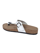 White Synthetic Leather Cork-Latex Footbed Flats For Men (TC-OS-305MEN-WHT)