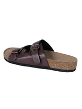 Dark Brown Synthetic Leather Cork-Latex Footbed Flats For Men (TC-OS-306MEN-DBRO)