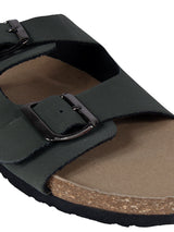 Olive Green Synthetic Leather Cork-Latex Footbed Flats For Men (TC-OS-306MEN-OLI)