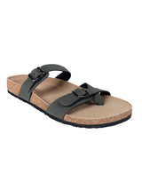 Olive Green Synthetic Leather Cork-Latex Footbed Flats For Men (TC-OS-307MEN-OLI)