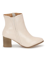 Cream PU High-End-Fashion Stylish Ankle Boots (TC-OS-BO-01-CRMPU)