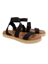Black Textile Stylish Flatform Sandals For Kids-Unisex (TC-R0087-B-BLK)