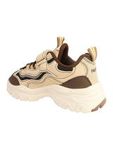 Beige Synthetic Leather Stylish Velcro Sneakers For Kids-Unisex (TC-RS1001-BEIG)