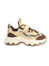 Beige Synthetic Leather Stylish Velcro Sneakers For Kids-Unisex (TC-RS1001-BEIG)