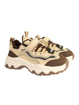 Beige Synthetic Leather Stylish Velcro Sneakers For Kids-Unisex (TC-RS1001-BEIG)