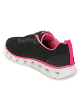 Black Pink Mesh Lace-Up Flat Sneakers (TC-RS2082-BLKPNK)