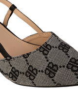 Black Textile Stylish Kitten Heels For Kids-Girls (TC-RS215A-BLK)