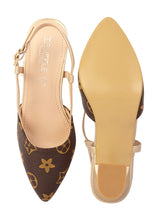 Gold Synthetic Leather Stylish Kitten Heels For Kids-Girls (TC-RS215B-GLD)