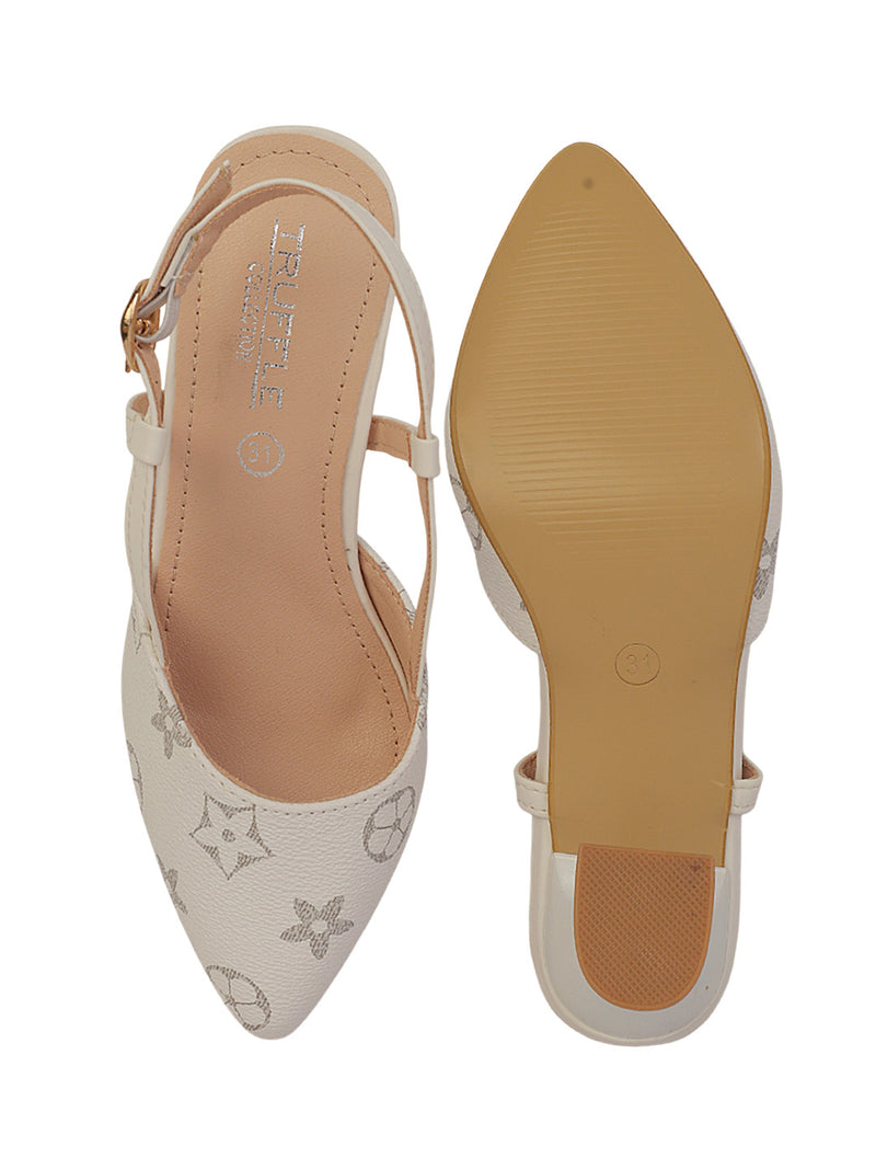 Black Synthetic Leather Stylish Kitten Heels For Kids-Girls (TC-RS215B-WHT)