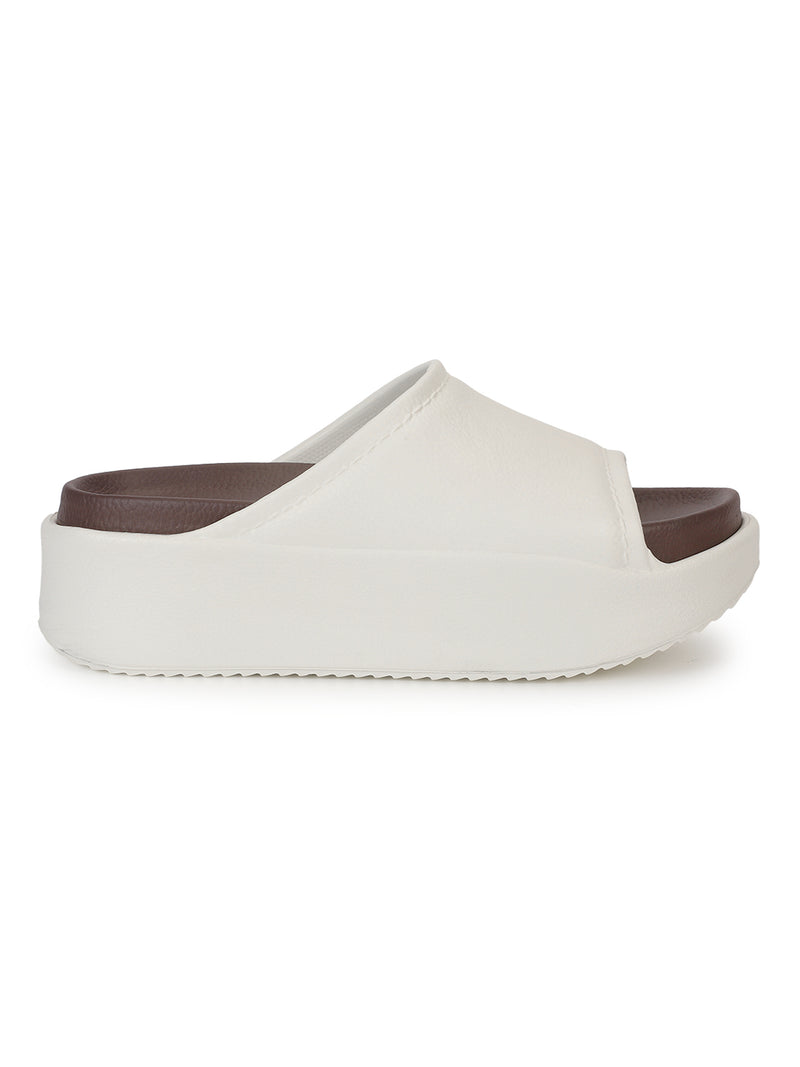 White Brown PU Slip-On Flats (TC-RS2509-WHTBRO)