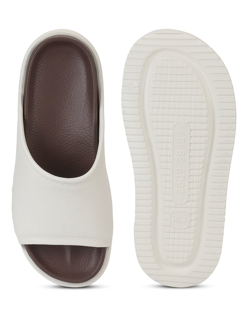 White Brown PU Slip-On Flats (TC-RS2509-WHTBRO)