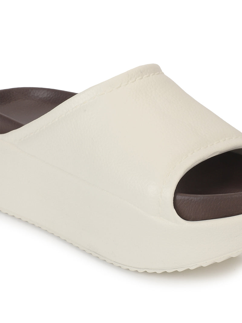 White Brown PU Slip-On Flats (TC-RS2509-WHTBRO)